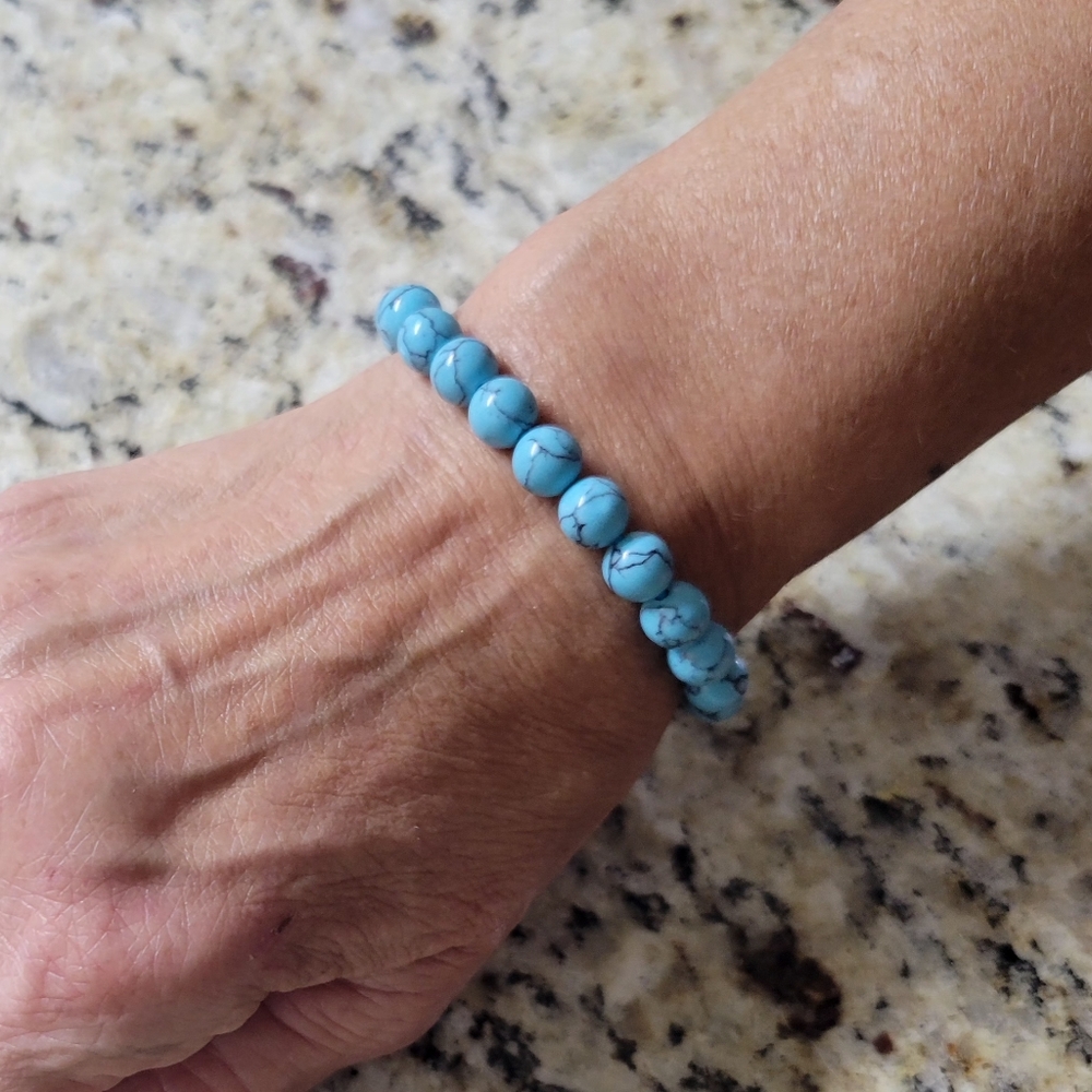 Turquoise Beaded Bracelet (Faux)(unisex)
